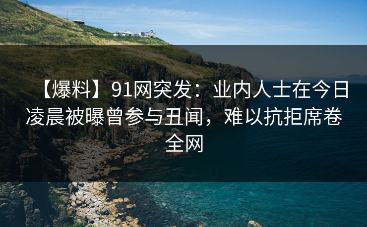 【爆料】91网突发：业内人士在今日凌晨被曝曾参与丑闻，难以抗拒席卷全网